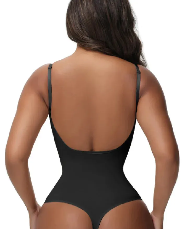 Thong Transparent Mesh Corset Top Backless Bodysuit