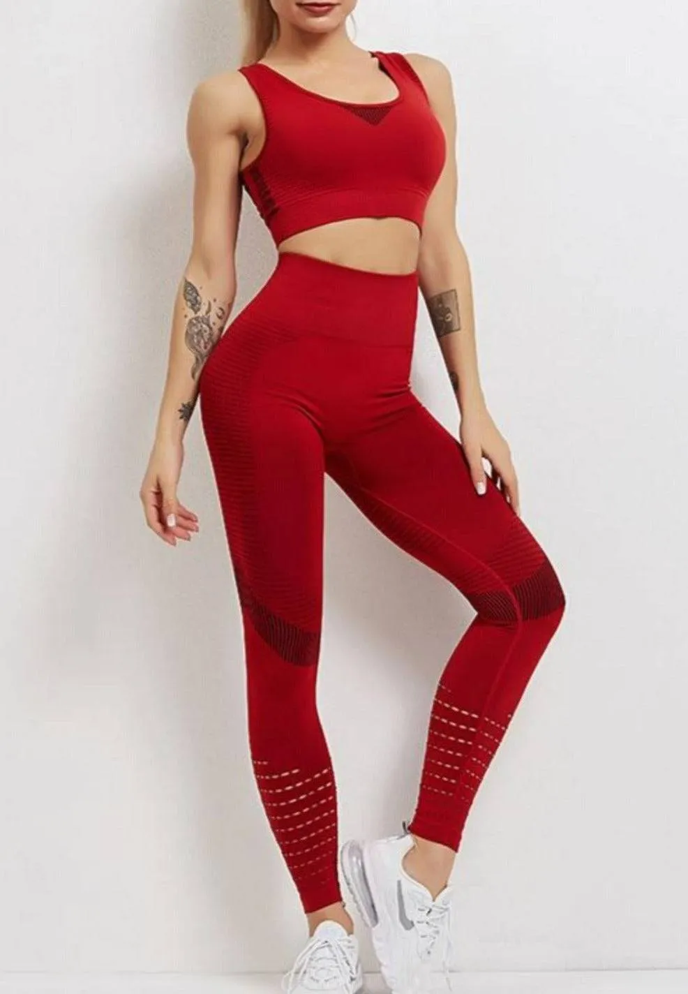 Tummy Control High Waist Seamless Leggings & Top 2 Piece Set