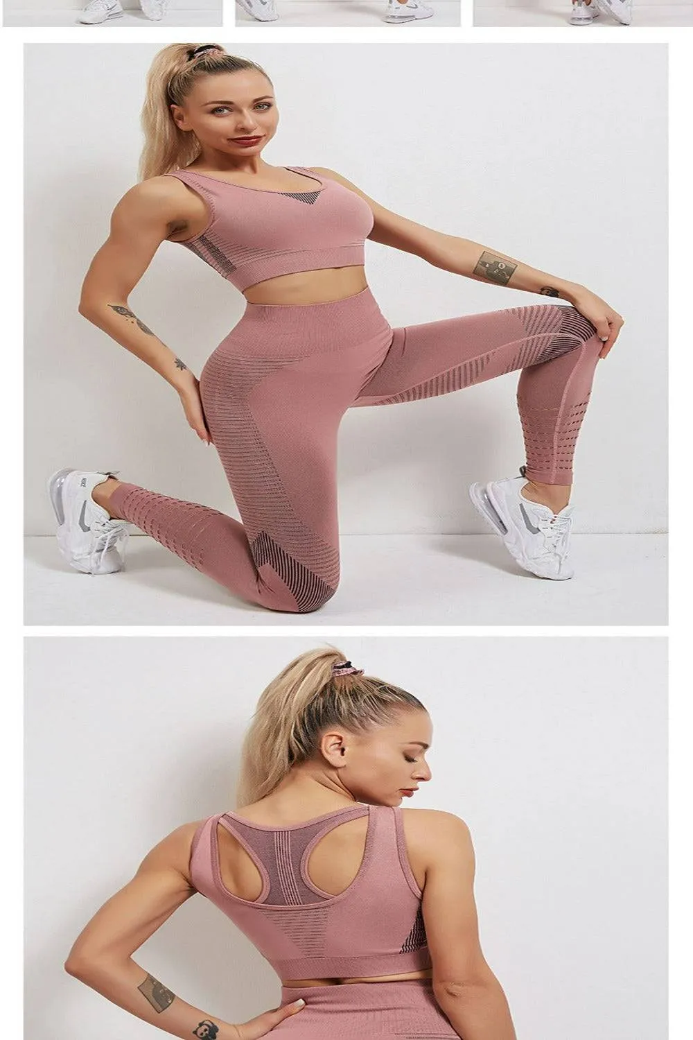 Tummy Control High Waist Seamless Leggings & Top 2 Piece Set