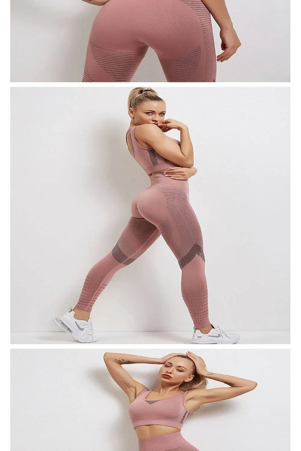 Tummy Control High Waist Seamless Leggings & Top 2 Piece Set