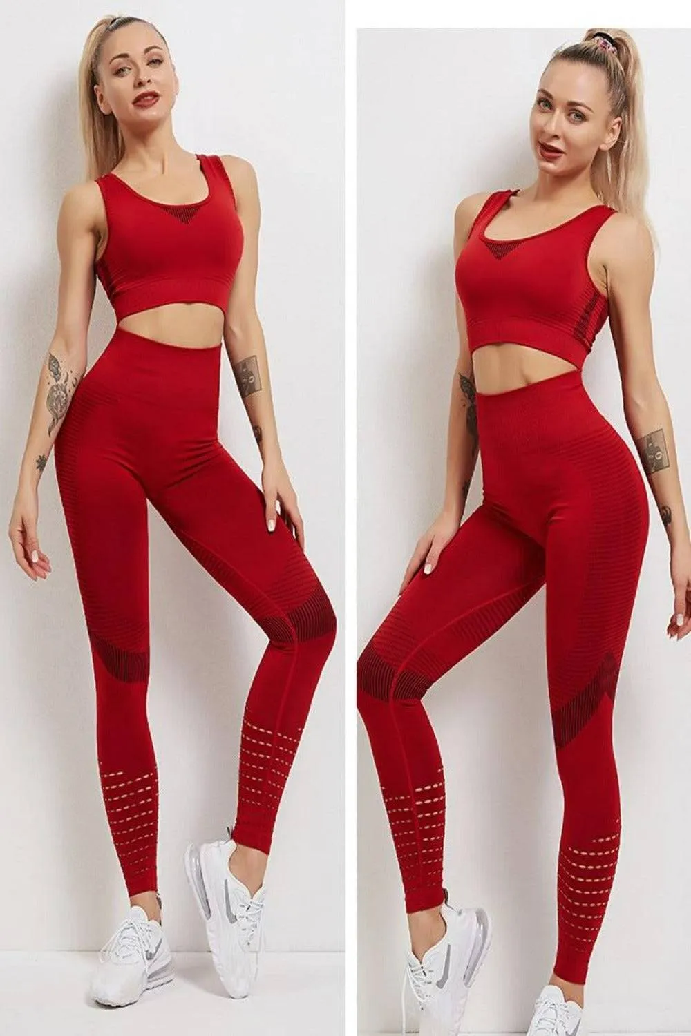 Tummy Control High Waist Seamless Leggings & Top 2 Piece Set