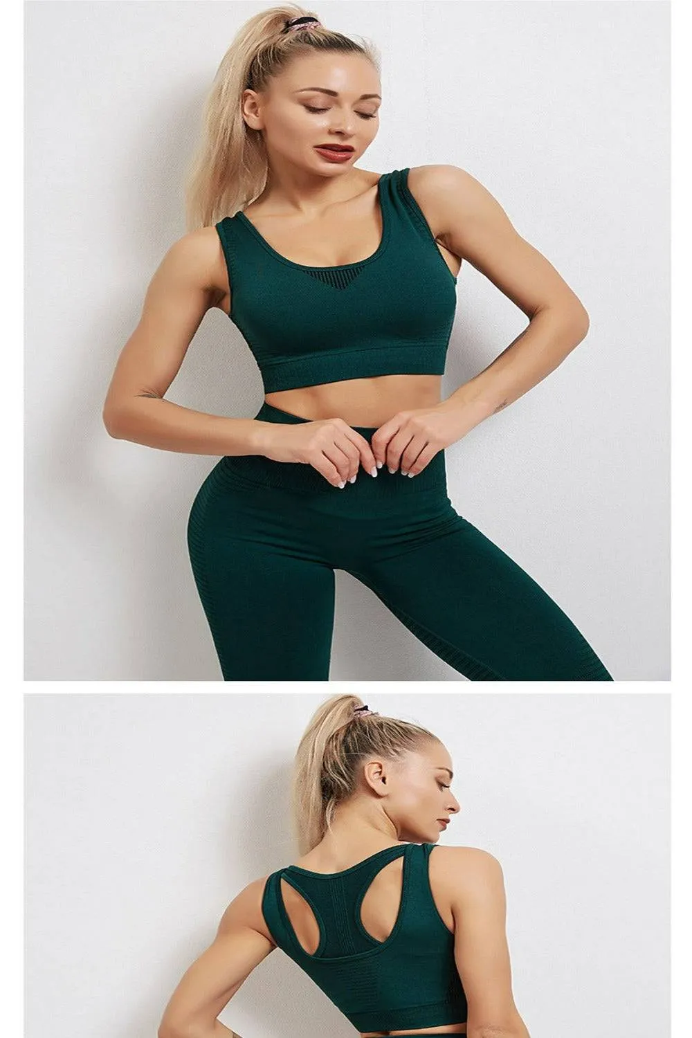 Tummy Control High Waist Seamless Leggings & Top 2 Piece Set