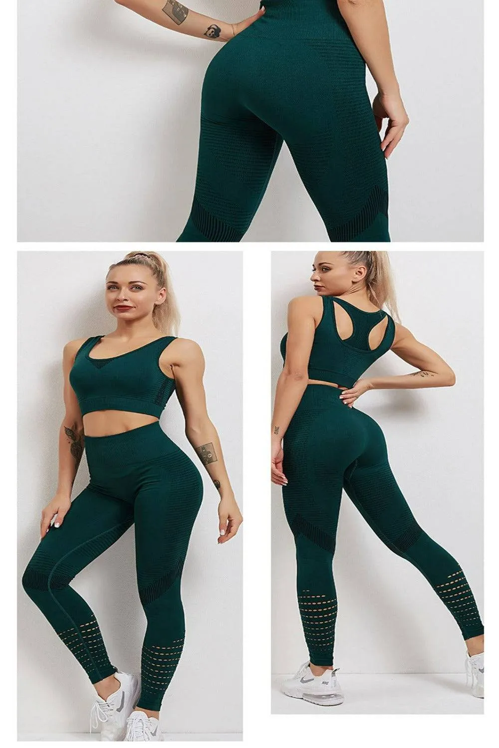 Tummy Control High Waist Seamless Leggings & Top 2 Piece Set