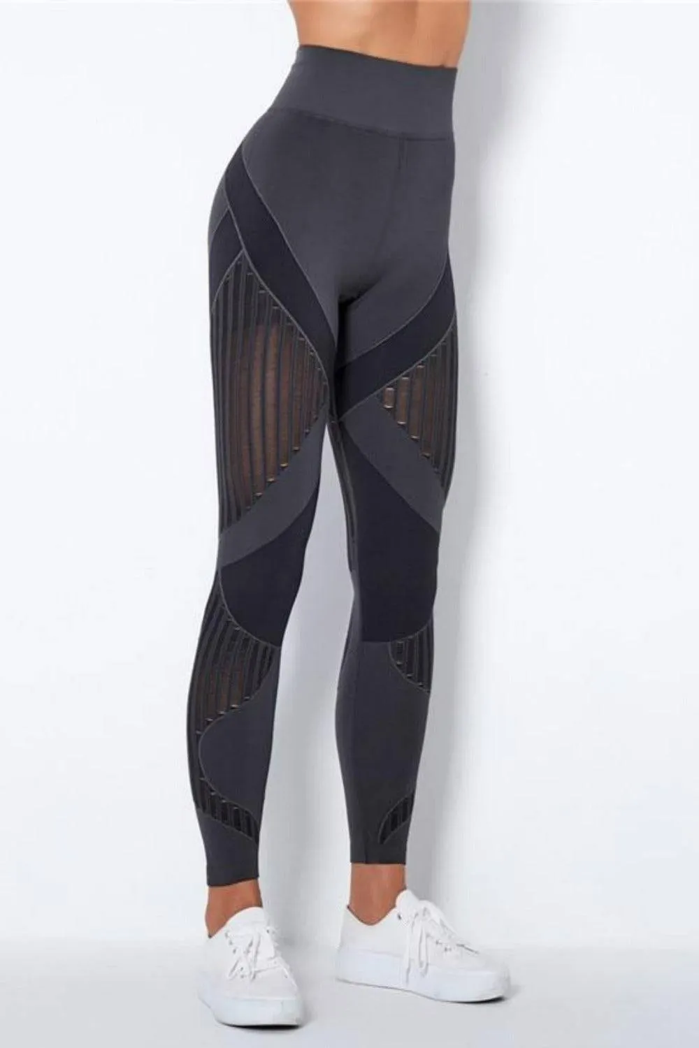 Tummy Control High Waist Seamless Leggings - Dark Gray