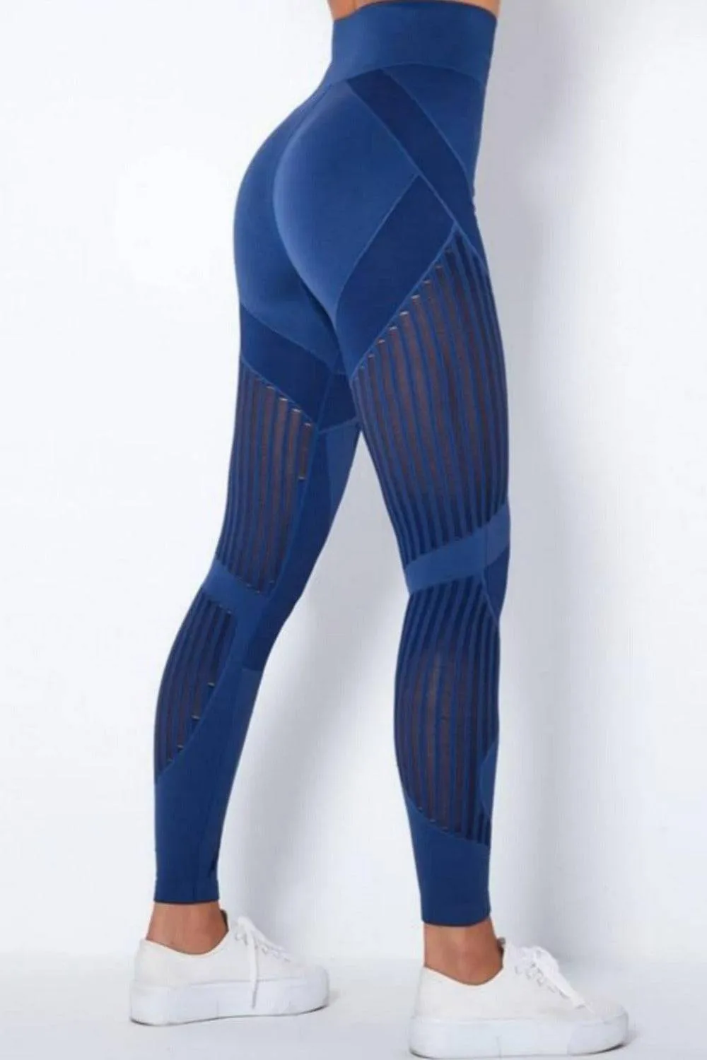 Tummy Control High Waisted Leggings - Blue