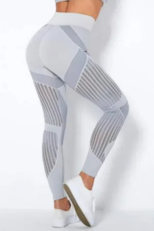 Tummy Control High Waisted Leggings - Light Gray