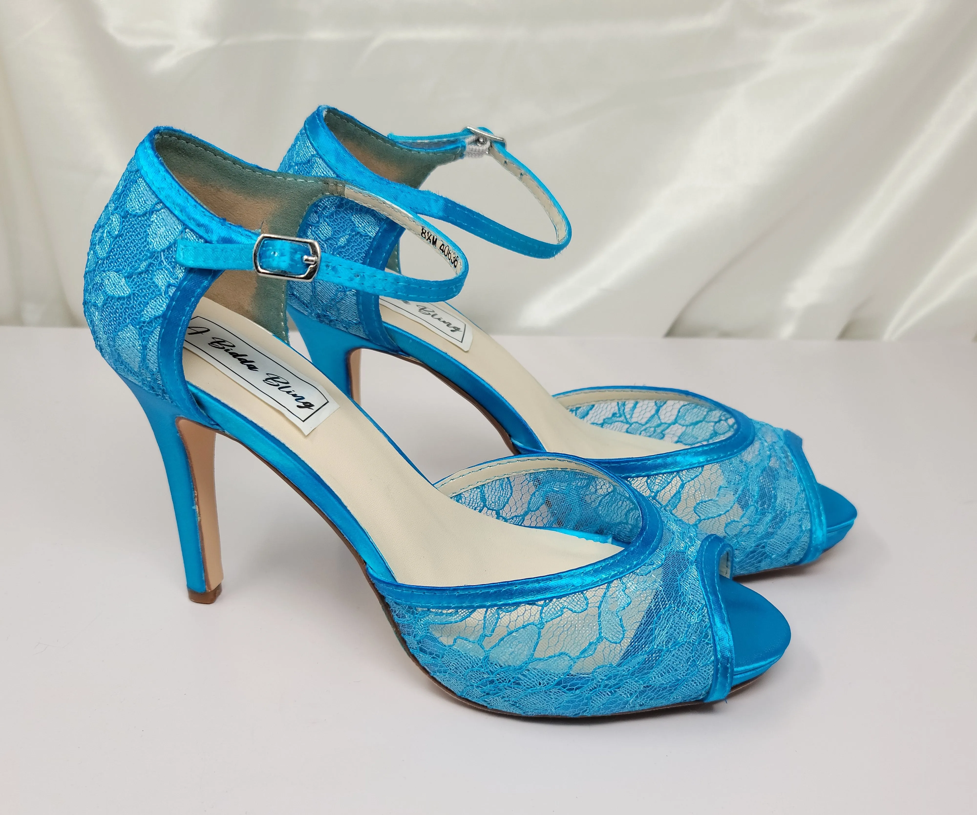 Turquoise Lace Bridal Shoes - Turquoise Blue Bridesmaids Shoes