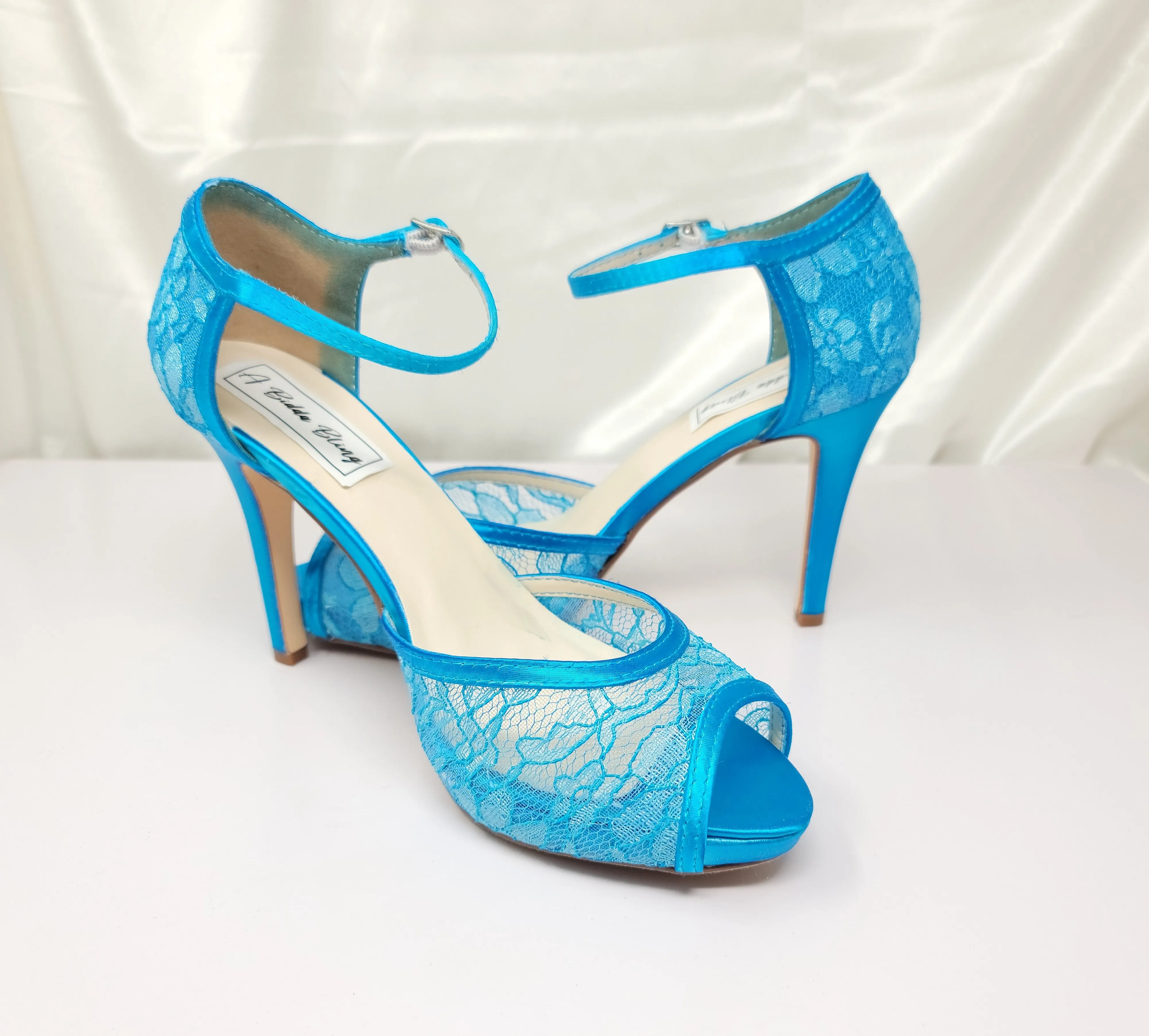 Turquoise Lace Bridal Shoes - Turquoise Blue Bridesmaids Shoes