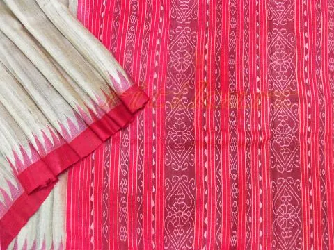 Tussar Ghichha Kumbha Design Silk Saree