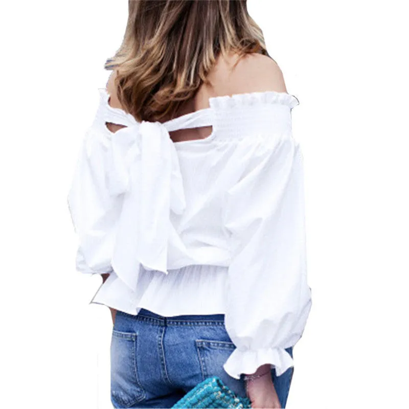 Vivien Off The Shoulder Bow Long Sleeve