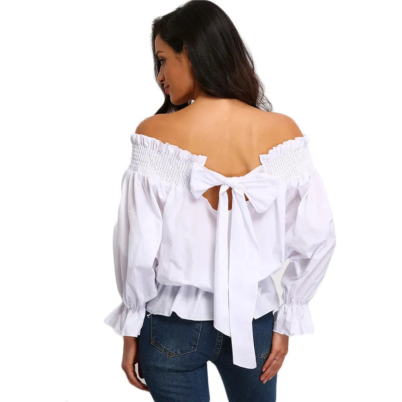 Vivien Off The Shoulder Bow Long Sleeve