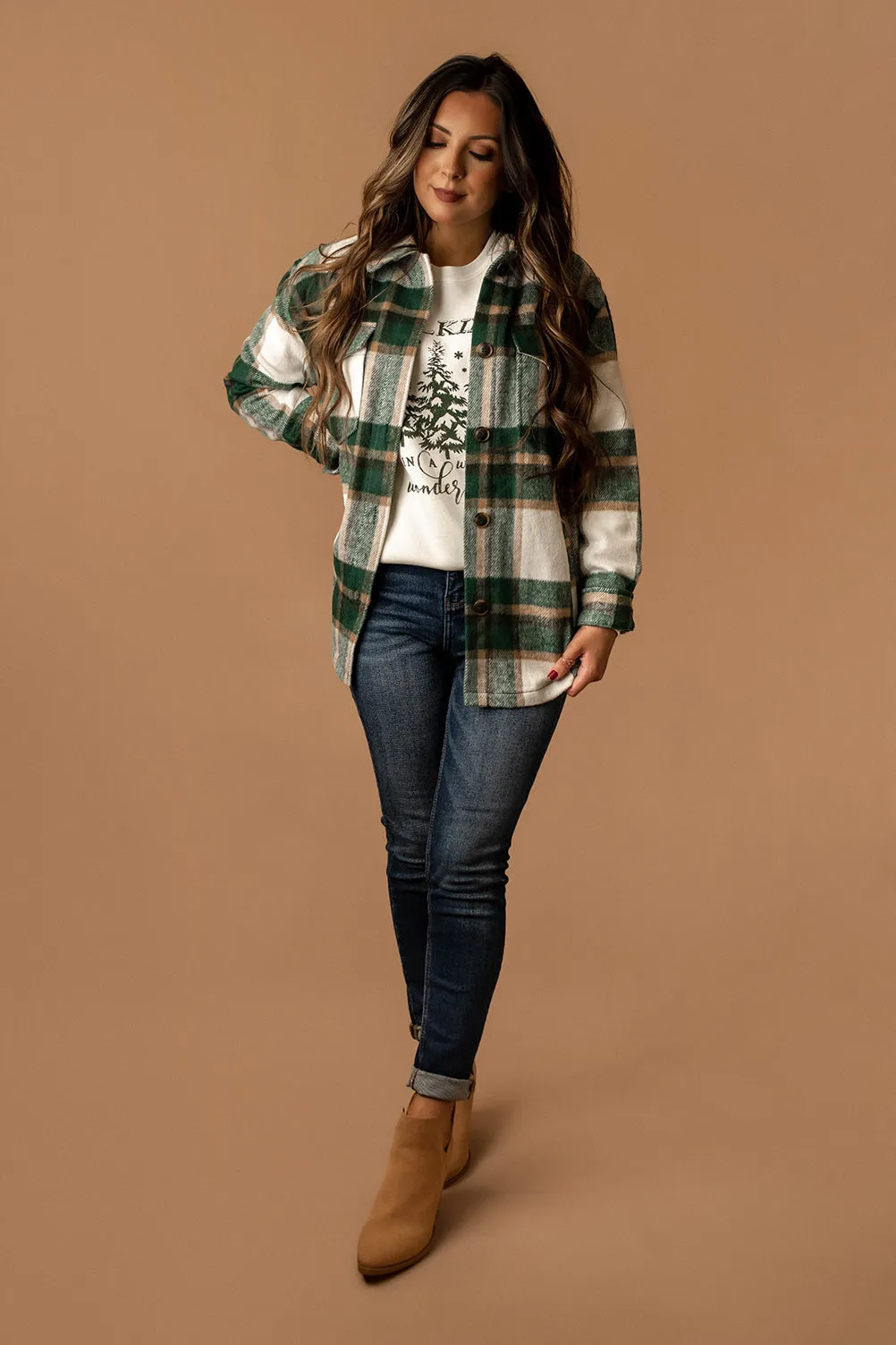 Walking In A Winter Wonderland Luxe Fleece Pullover (Vintage White) | FINAL SALE