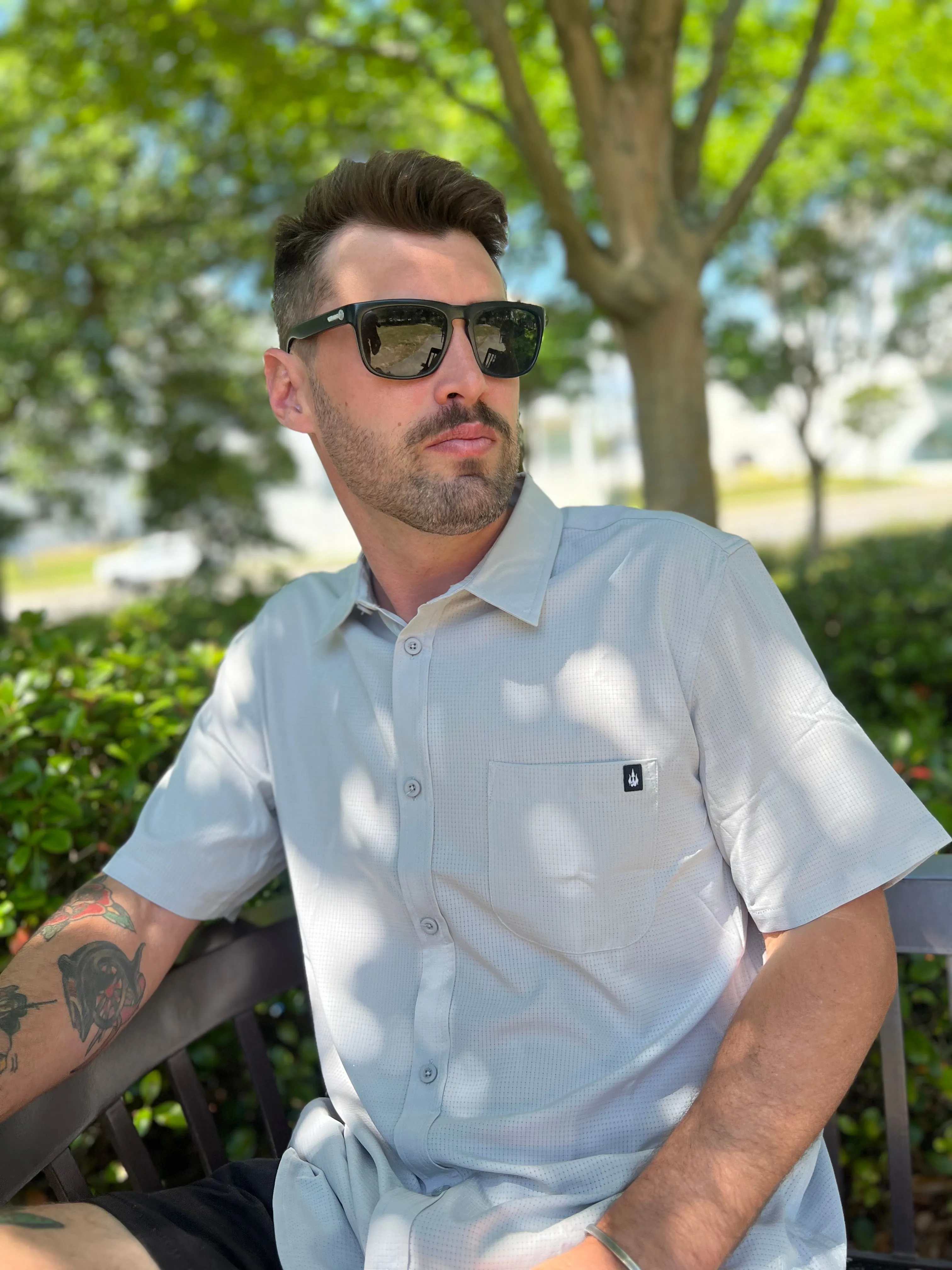 WBZ Horizon Lt. Grey Button Down