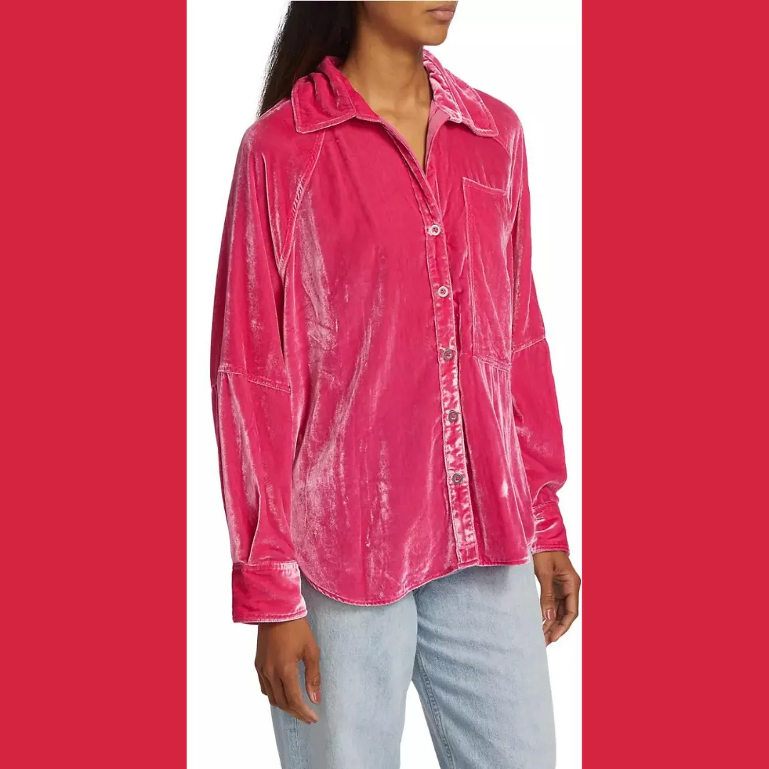 We the Free Night Skies Velvet Shirt - Sorbet
