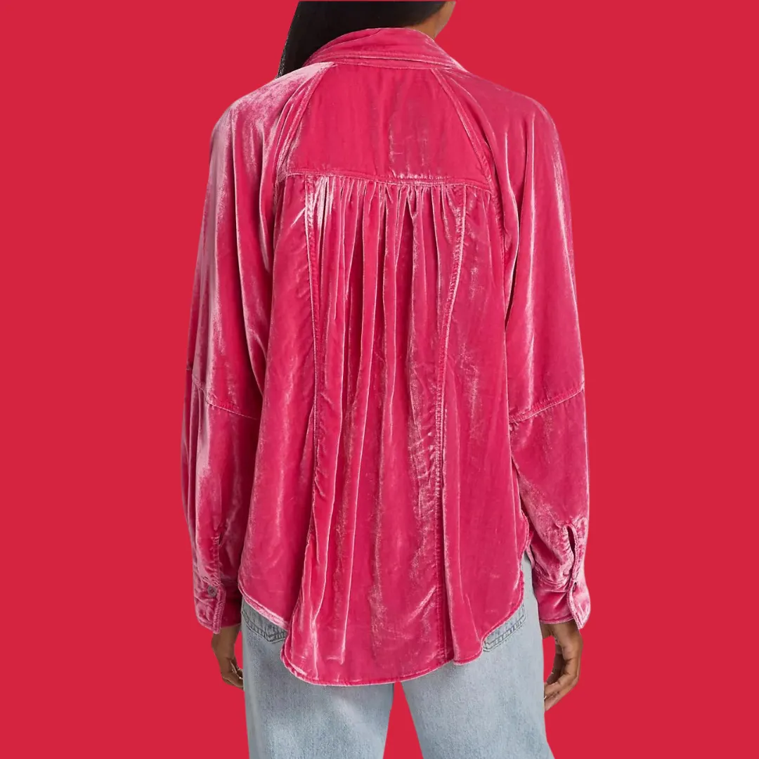 We the Free Night Skies Velvet Shirt - Sorbet