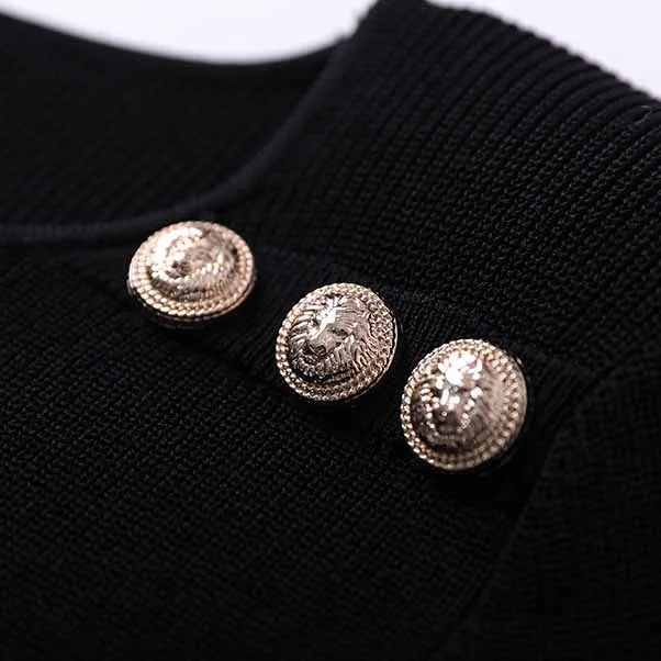 Women's long sleeve knitted minidress striped elegant dress