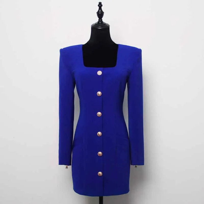 Women's Square Neck Mini Dress Long Sleeve Bodycon Dresses
