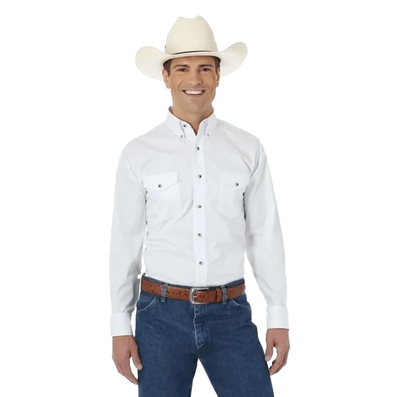 Wrangler Men's Painted Desert Basic Western White Shirt - Big & Tall
